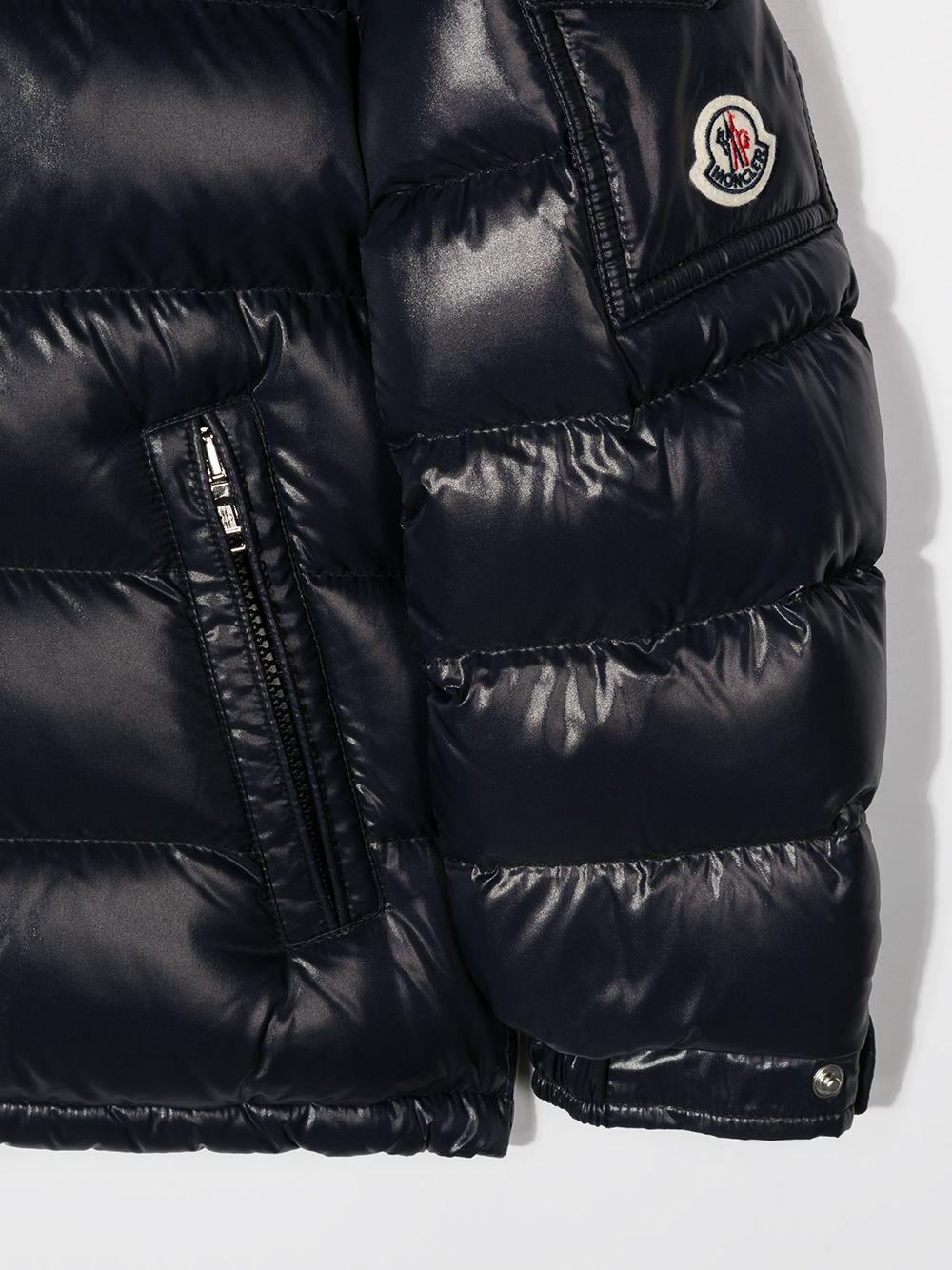 Piumino Laqué Blu Navy con Cappuccio K29541A1252068950 742 MONCLER KIDS 