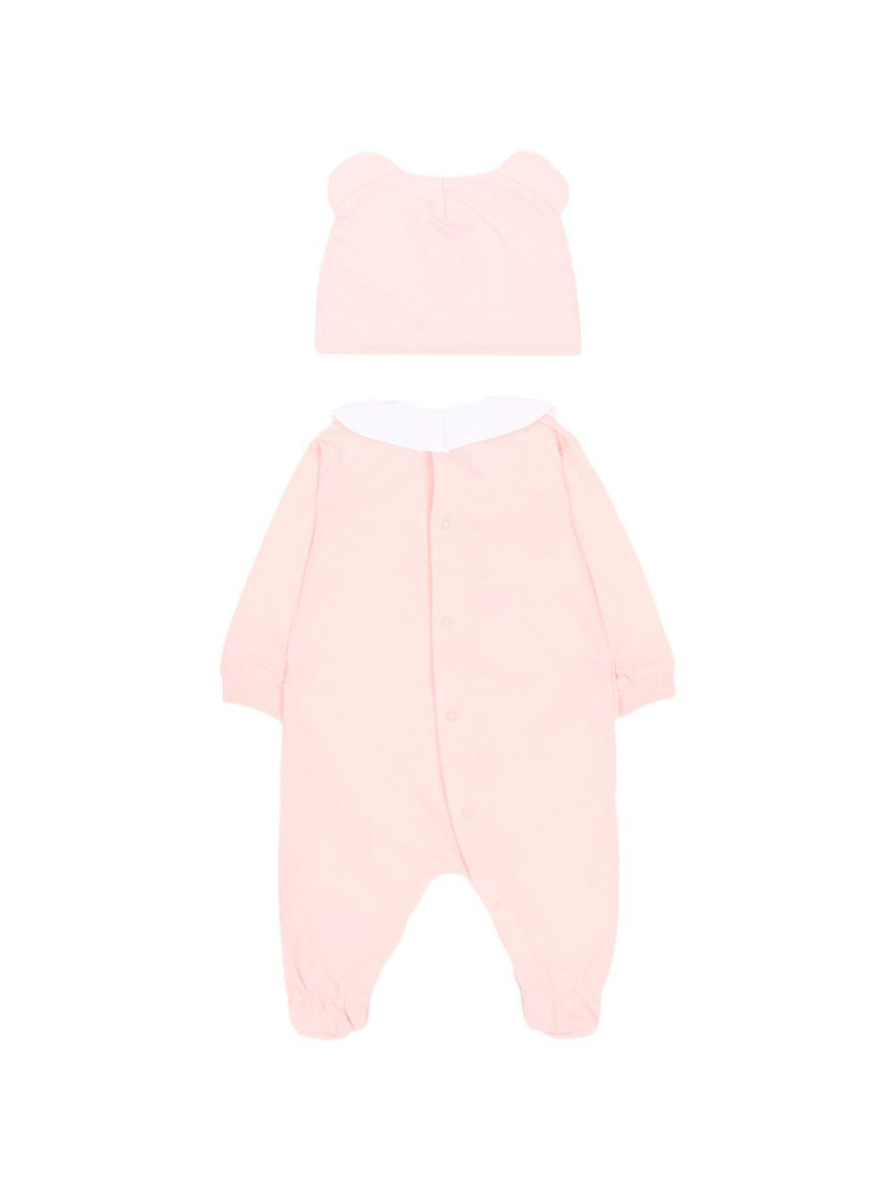 Tutina in cotone con cappellino MUY094LAA02 50209 MOSCHINO KIDS 