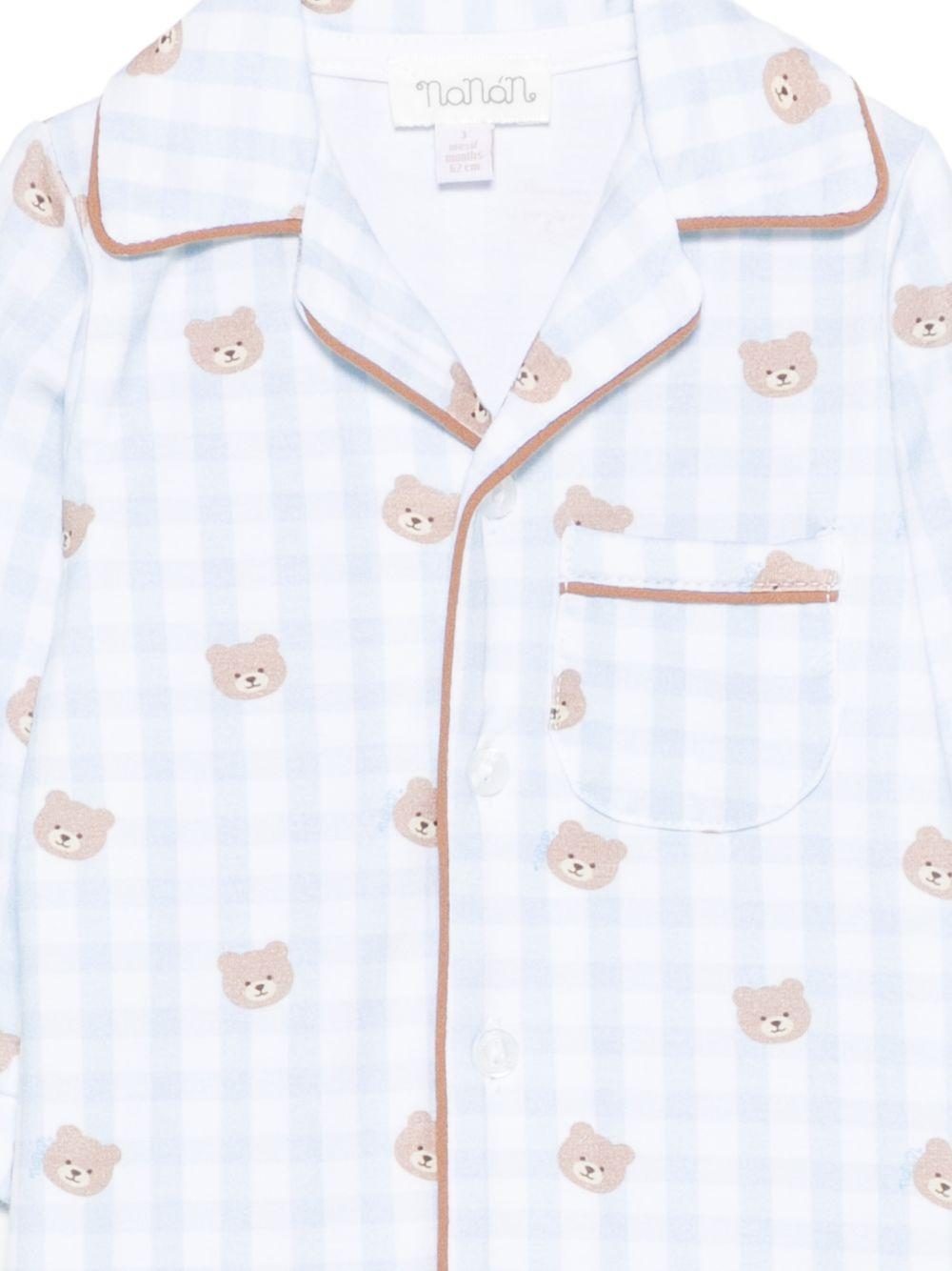Tutina in cotone a quadri vichy con colletto E26018 AZZURRO NANAN KIDS 