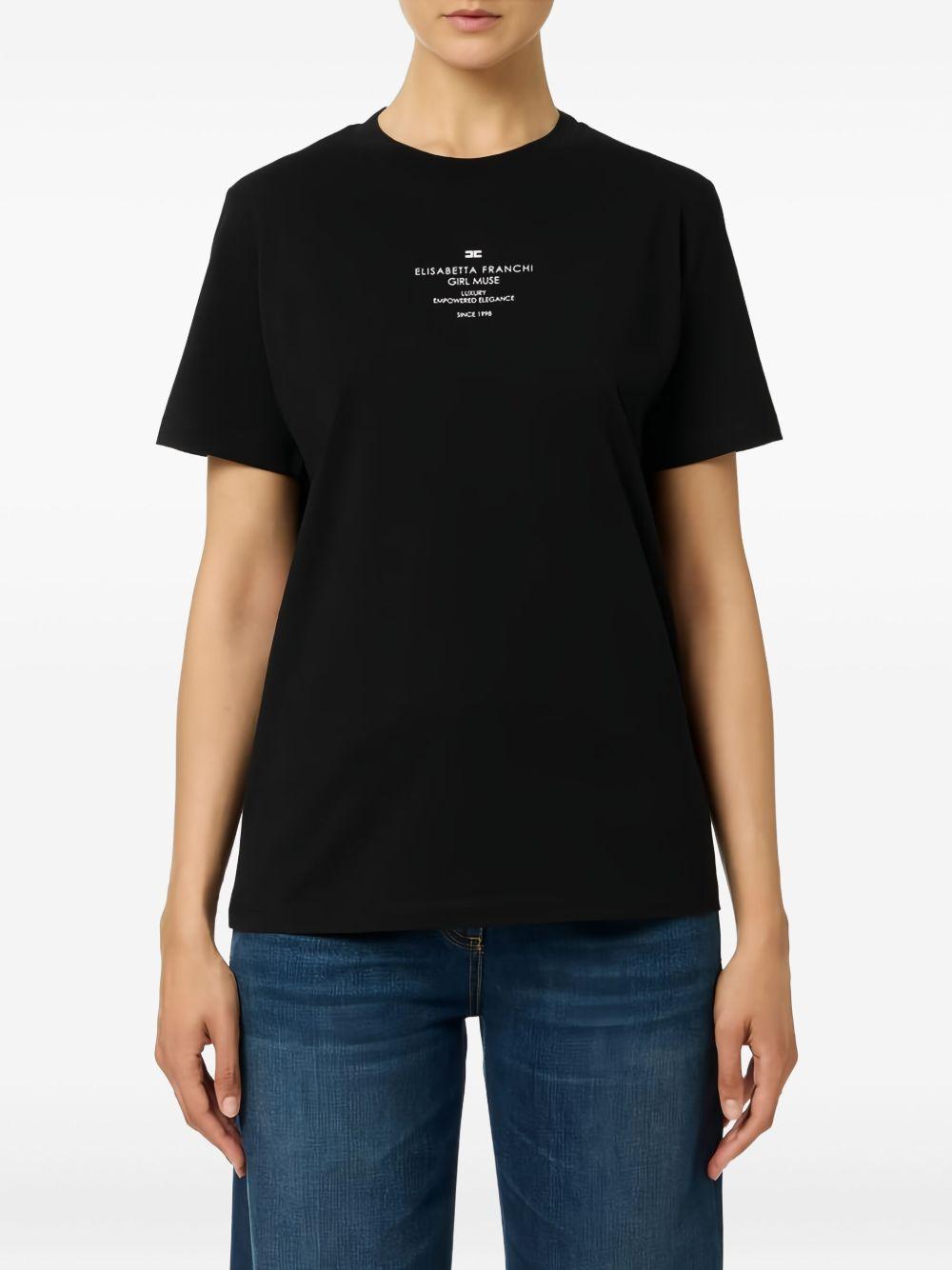 T-shirt in Cotone con Stampa e Maniche Corte MA63D56E2 110 ELISABETTA FRANCHI 