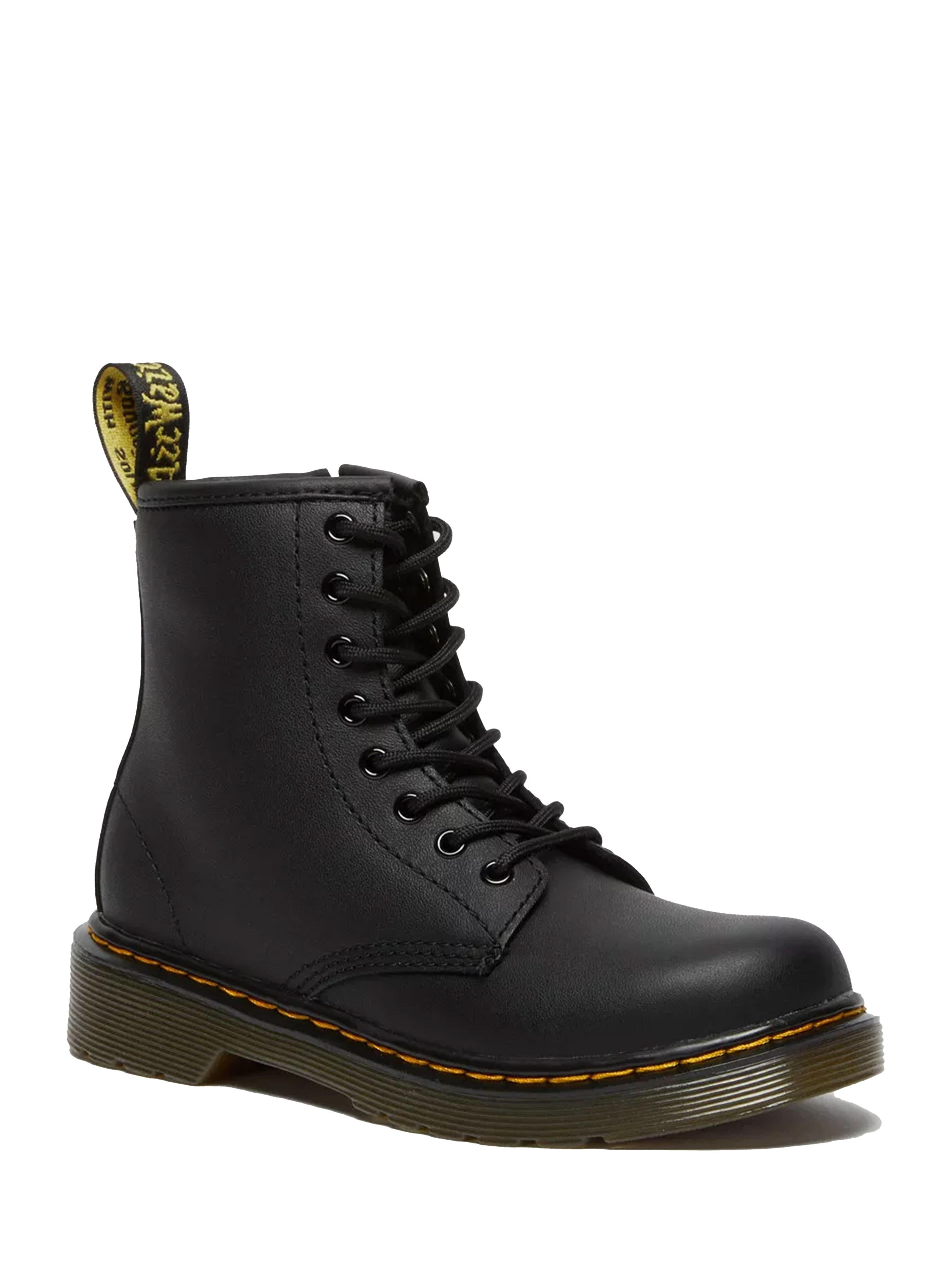 Stivali stringati Junior 1460 Softy T in pelle nero