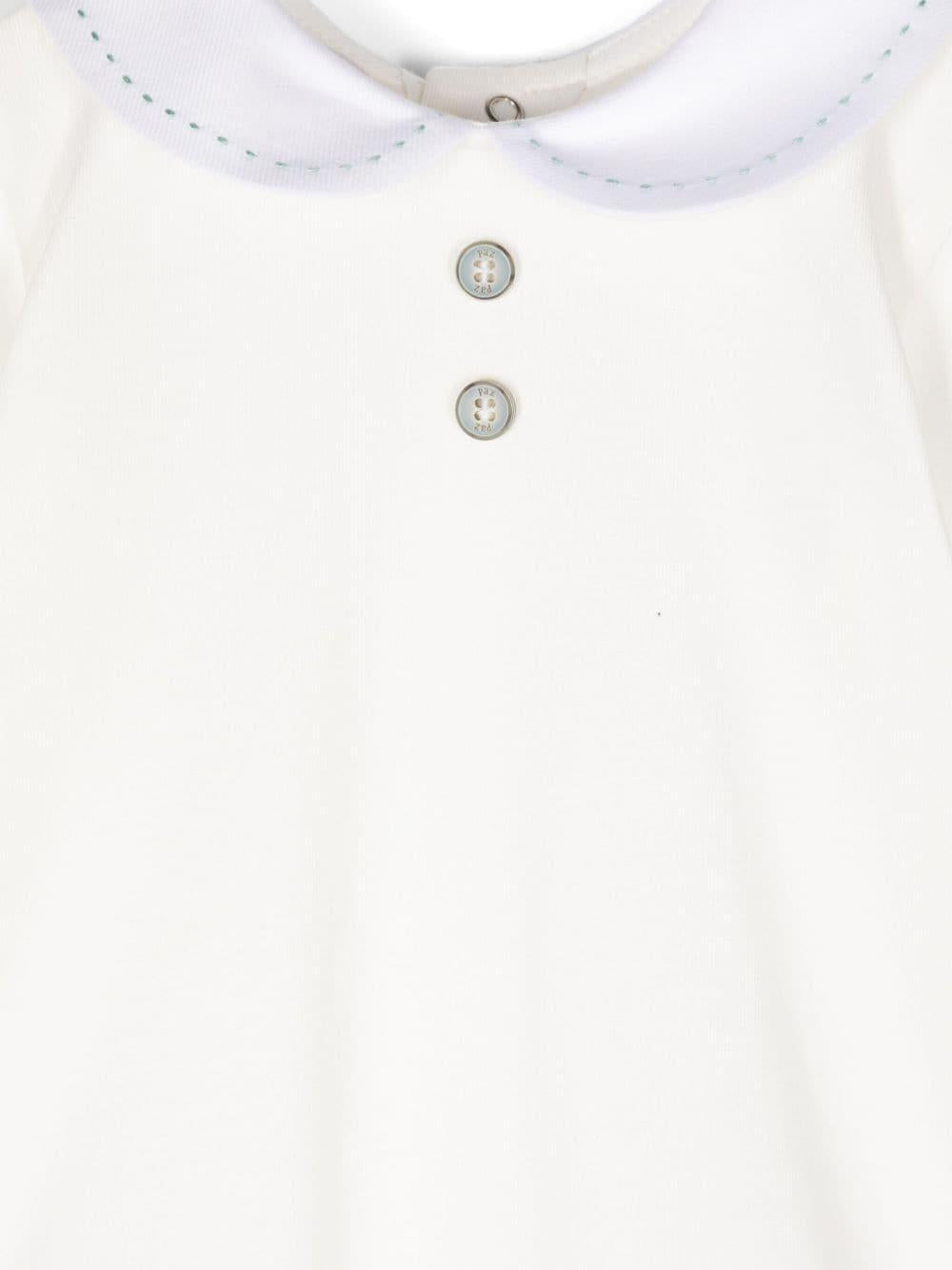 Body panna con colletto cuciture verdi 02099843J 6013 PAZ RODRIGUEZ KIDS 