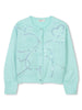 Cardigan celeste cuori con paillettes
