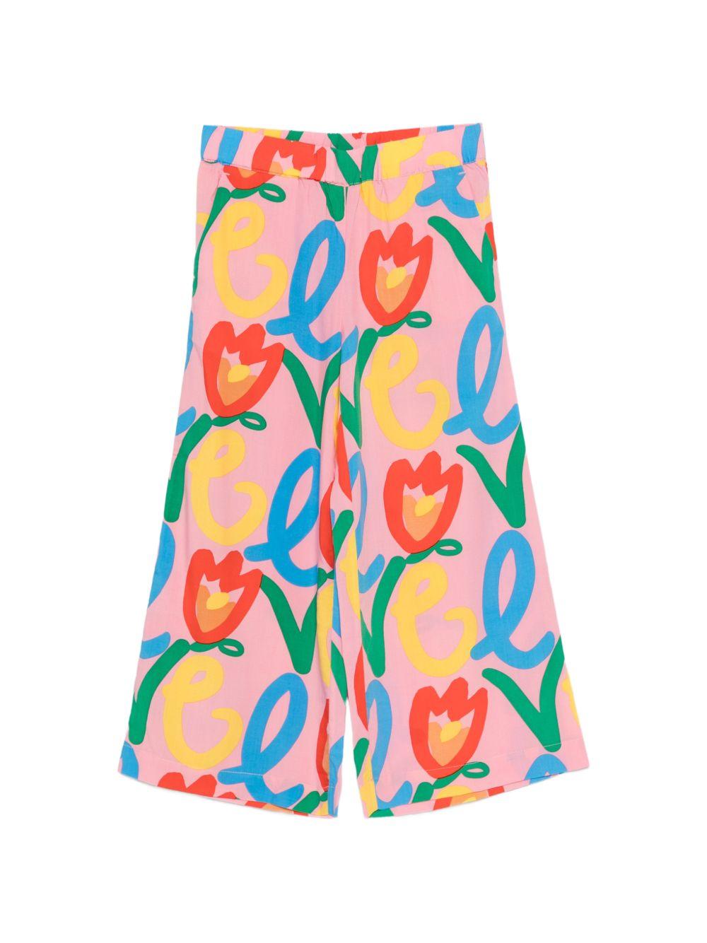 Pantaloni palazzo a fiori a vita alta TY6C50Z3437 509MC STELLA MCCARTNEY KIDS 