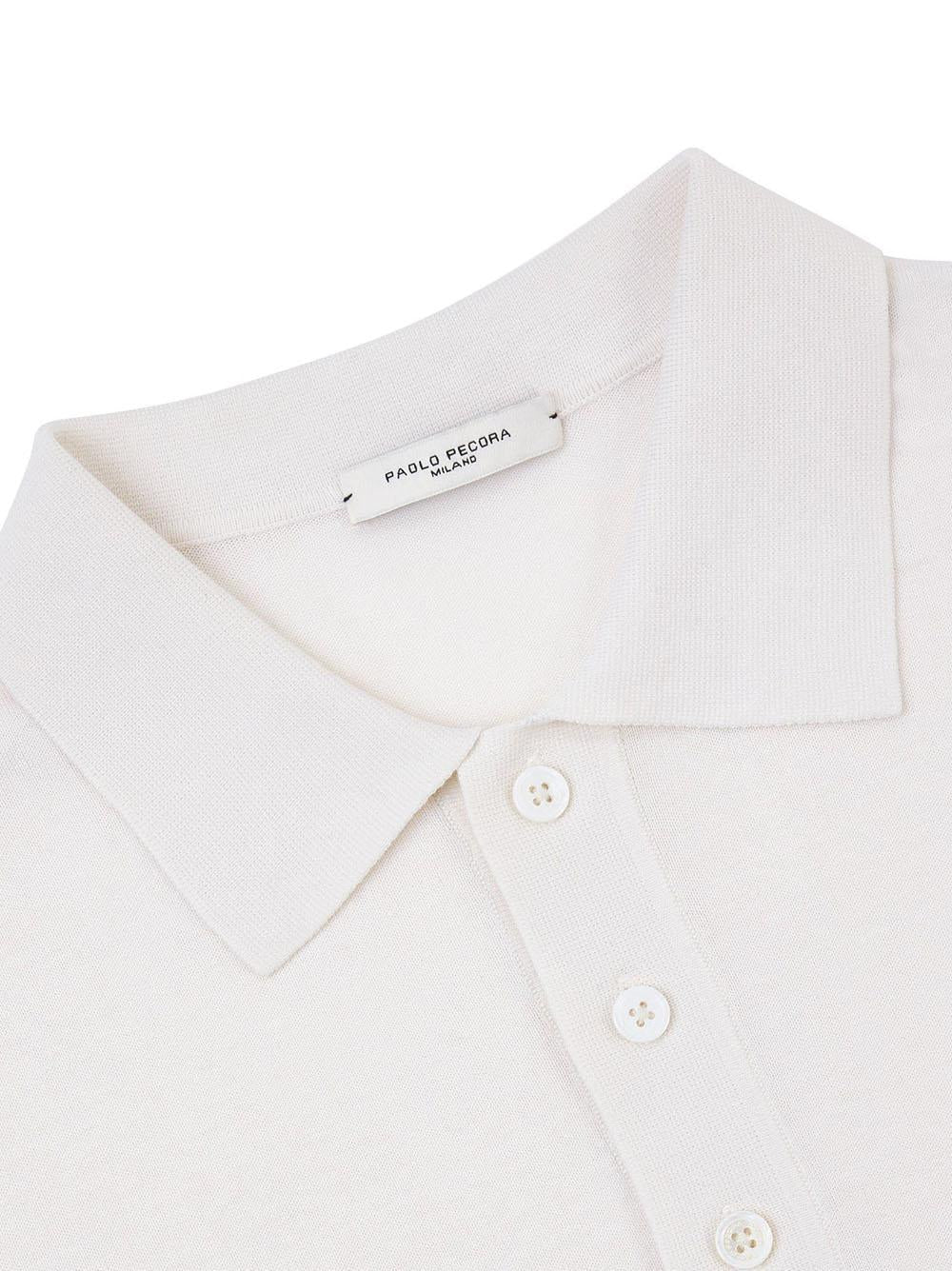 polo in maglia ecru extrafine