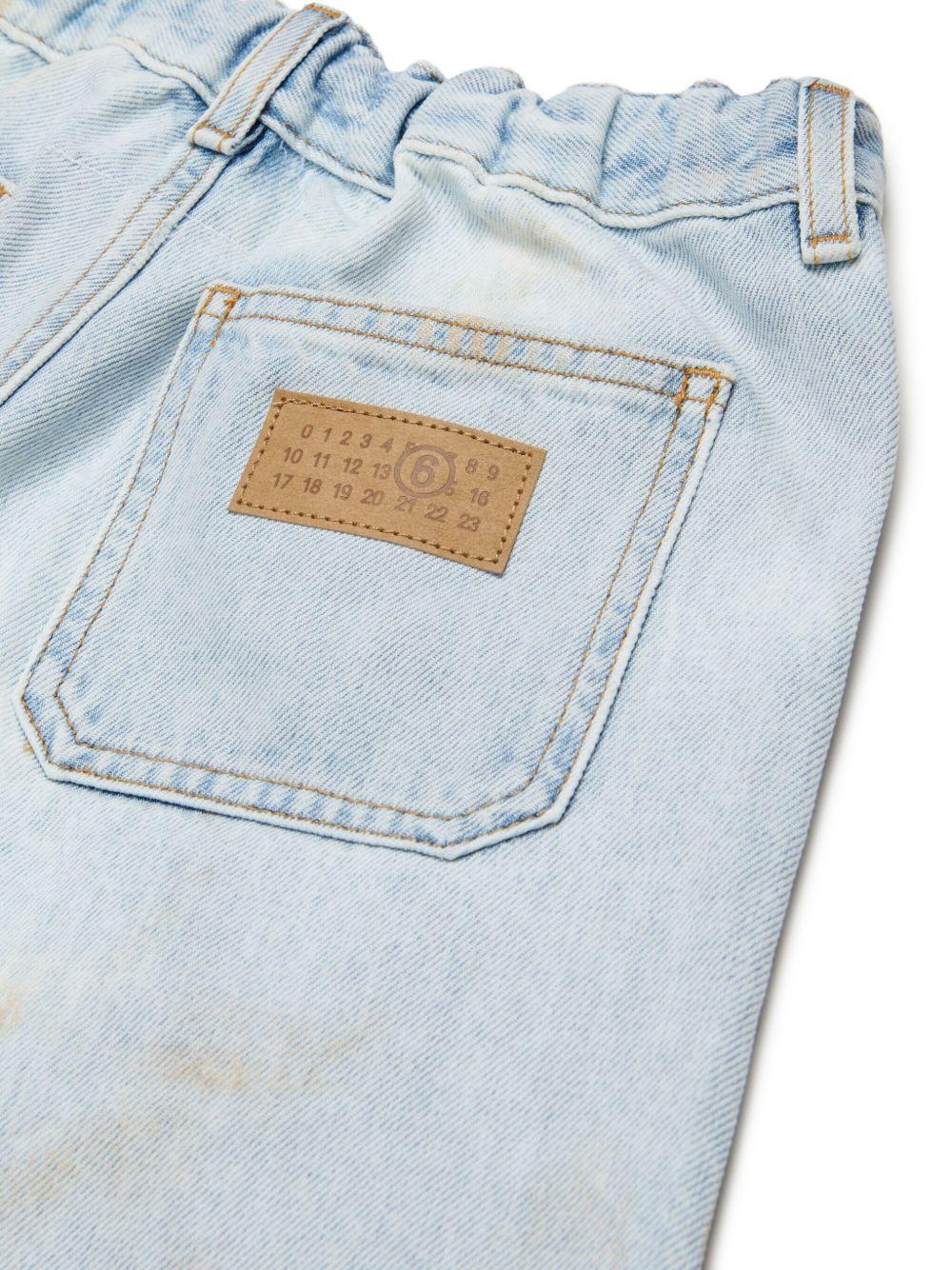 Shorts in cotone effetto vissuto M60998MM06Z M601 MM6 MAISON MARGIELA KIDS 