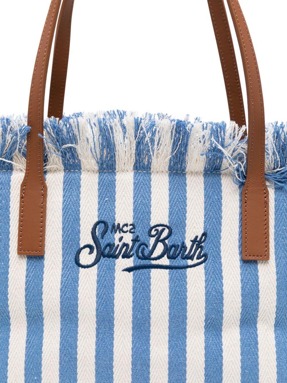 Borsa tote in denim con bordi sfrangiati CBMF001 01765L MC2 SAINT BARTH 