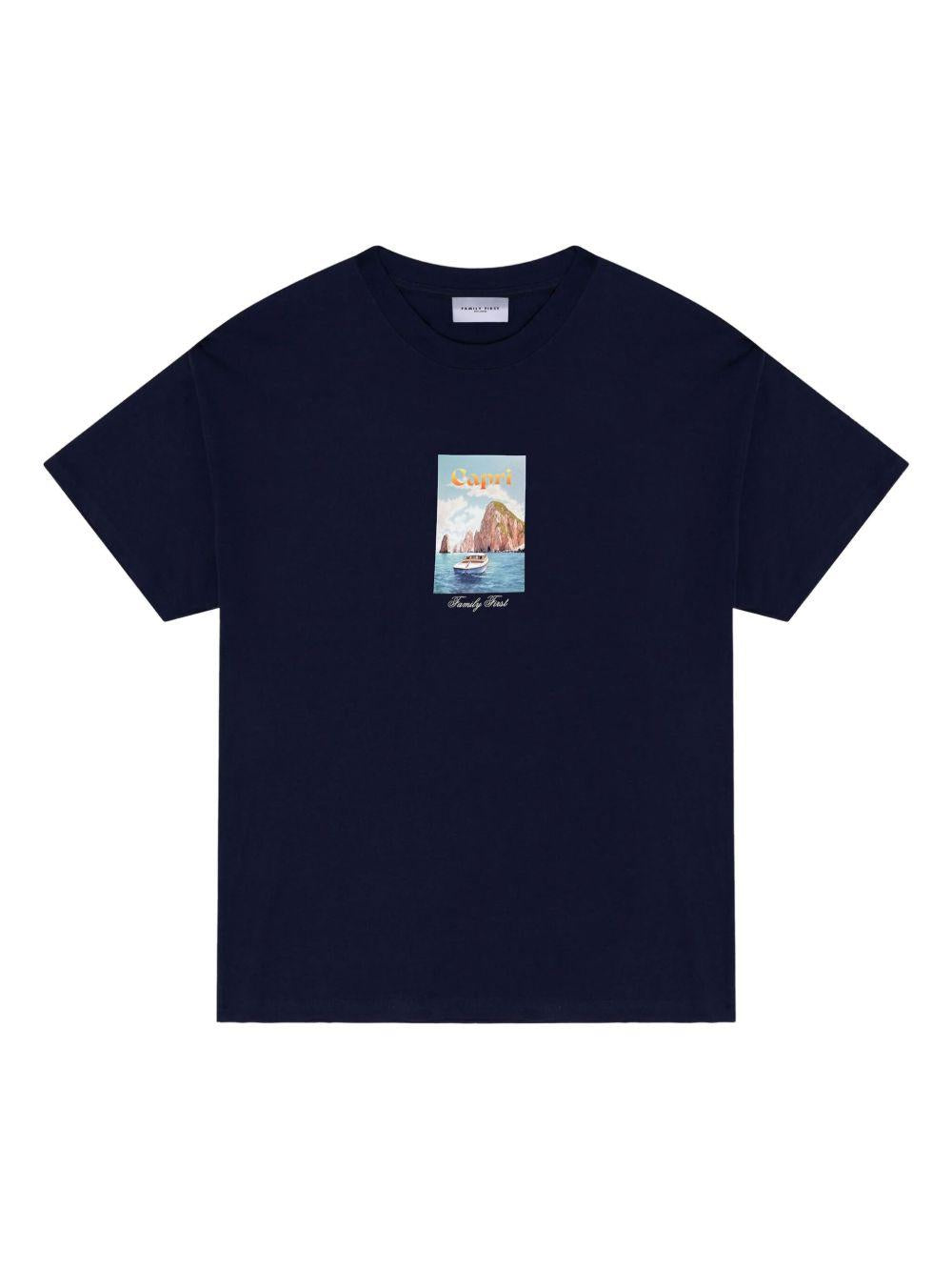 T-shirt mini stampa capri blu notte