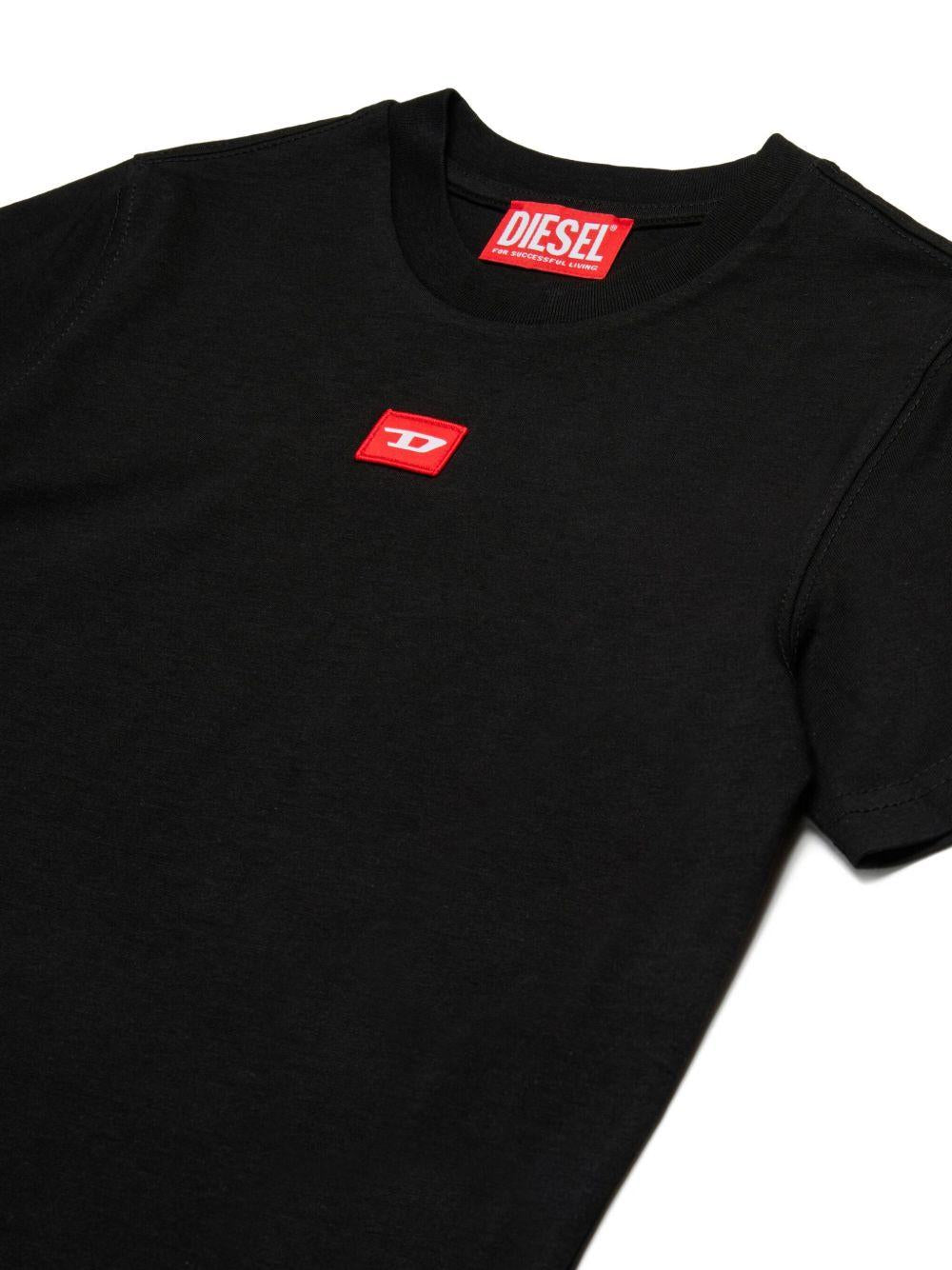 T-shirt Nera con Logo J025010GRAI K900 DIESEL KIDS 