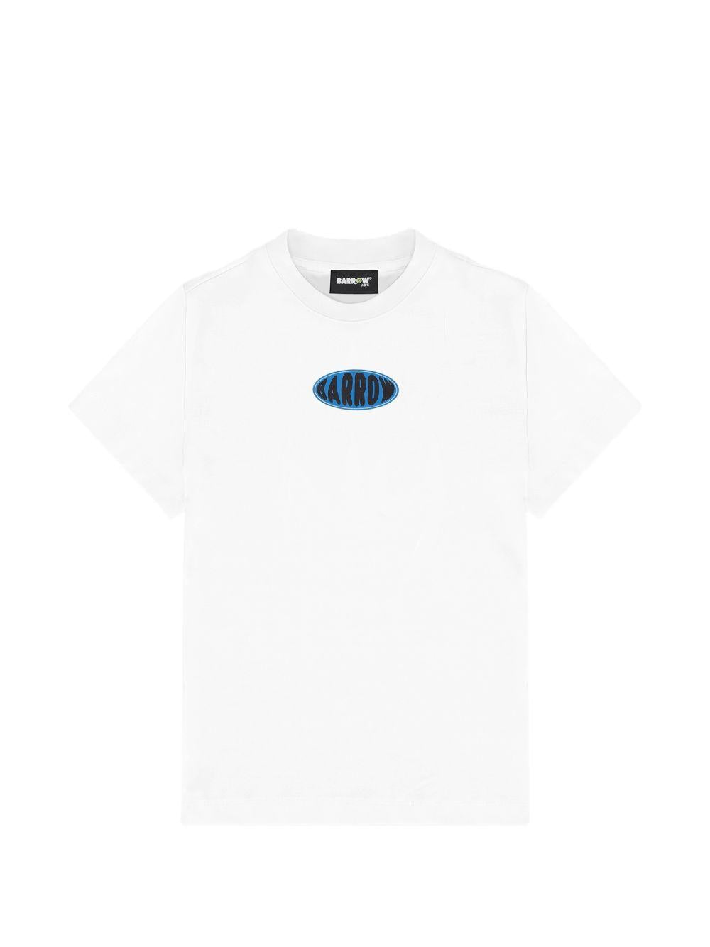 T-shirt in cotone con logo frontale S6BKJUTH074 002 BARROW KIDS 