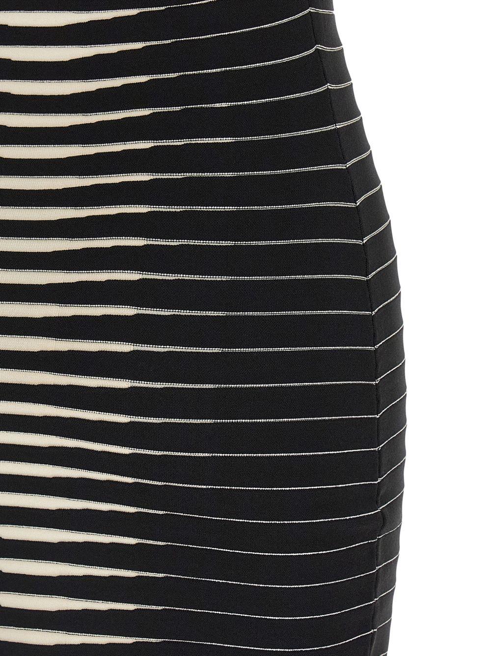 Abito midi a righe con spalline a catena AM99S61E2 685 ELISABETTA FRANCHI 