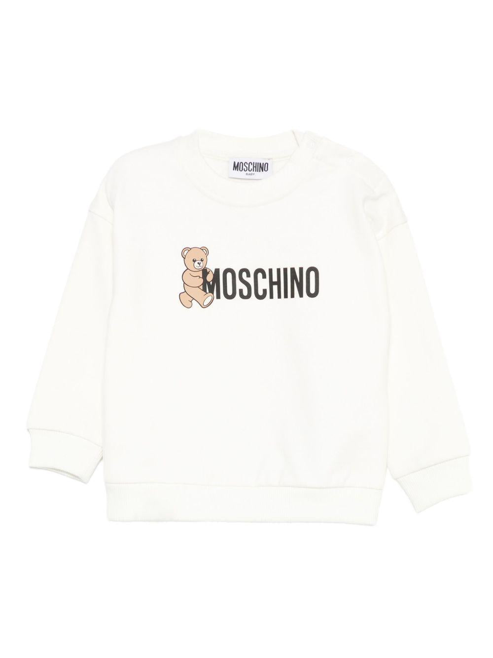 Felpa nuvola girocollo con motivo Teddy Bear e maniche lunghe M8F03QLCA83 10063 MOSCHINO KIDS 