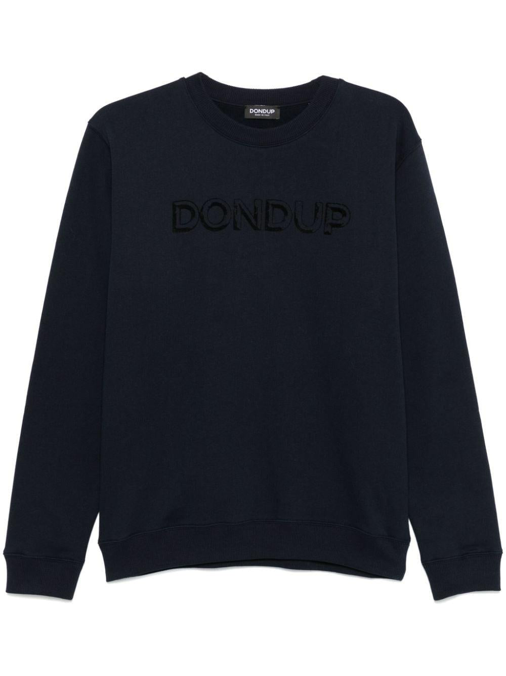 Felpa blu stampa logo UF641KF0196HY6 890 DONDUP 