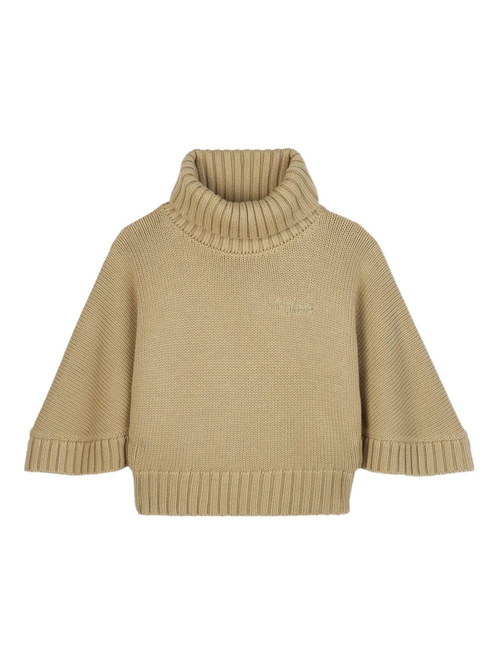 Maglione a Collo Alto con Maniche Crop C20642 63C CHLOE KIDS 