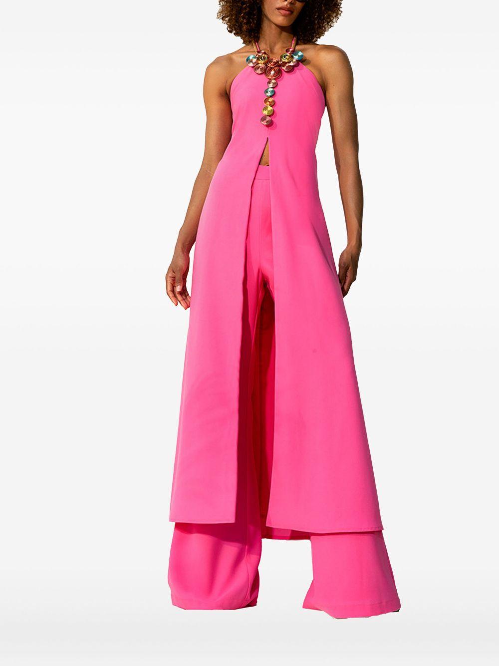 Set pantalone e top lungo rosa brillante