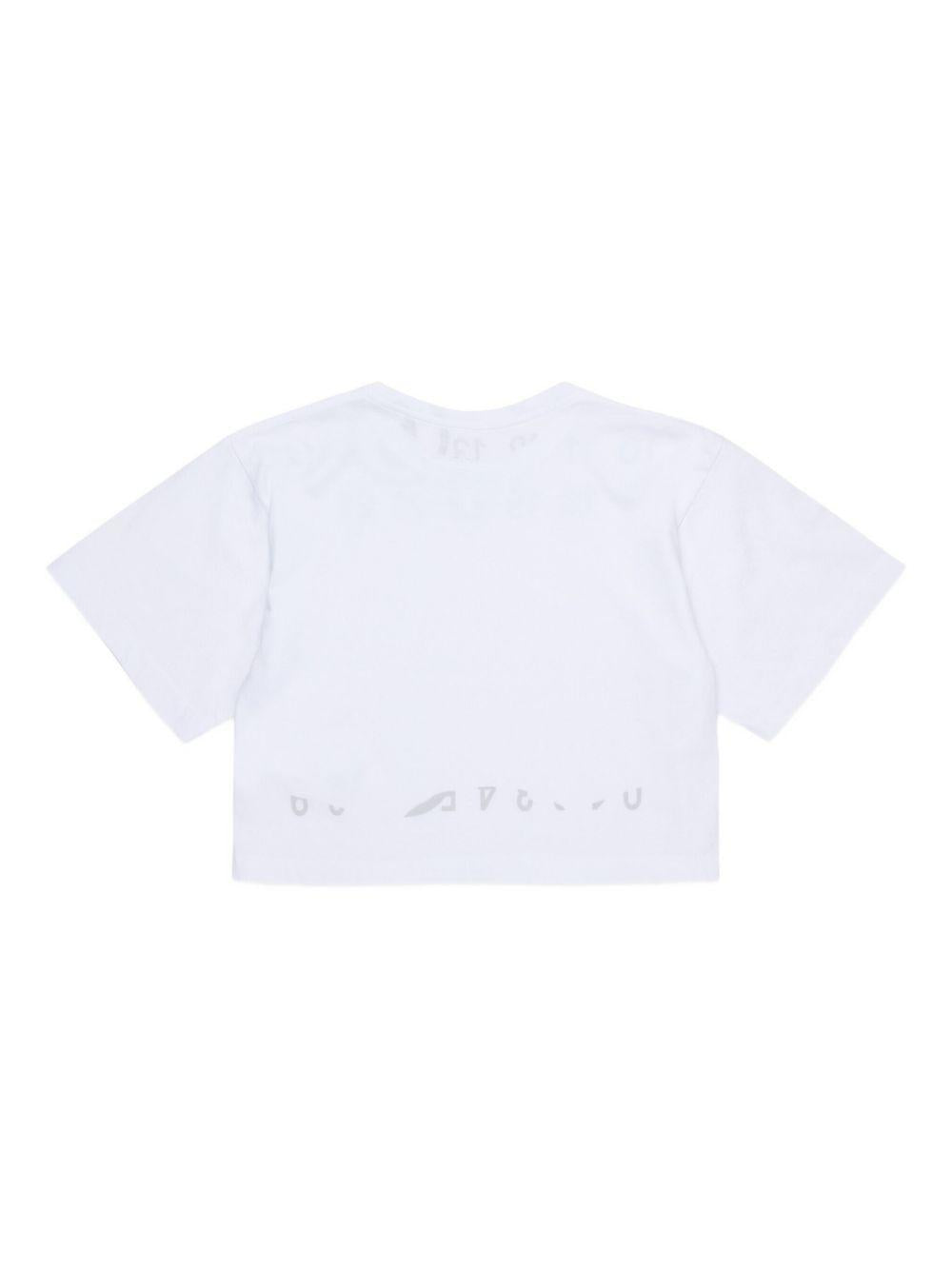 T-shirt in cotone con stampa numerica M61017MM02Y M6100 MM6 MAISON MARGIELA KIDS 