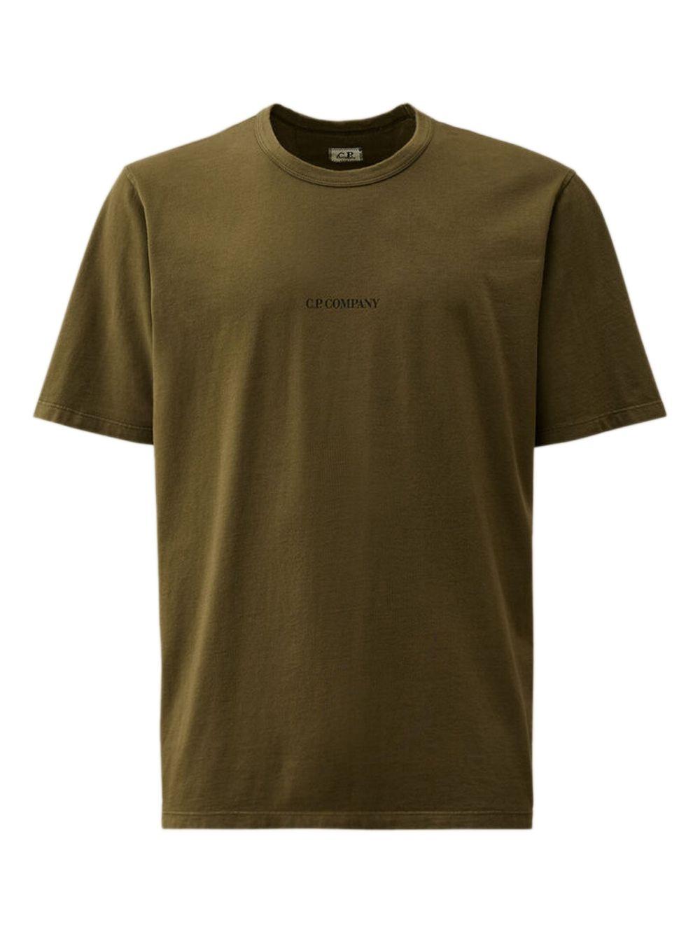 T-shirt verde logo petto