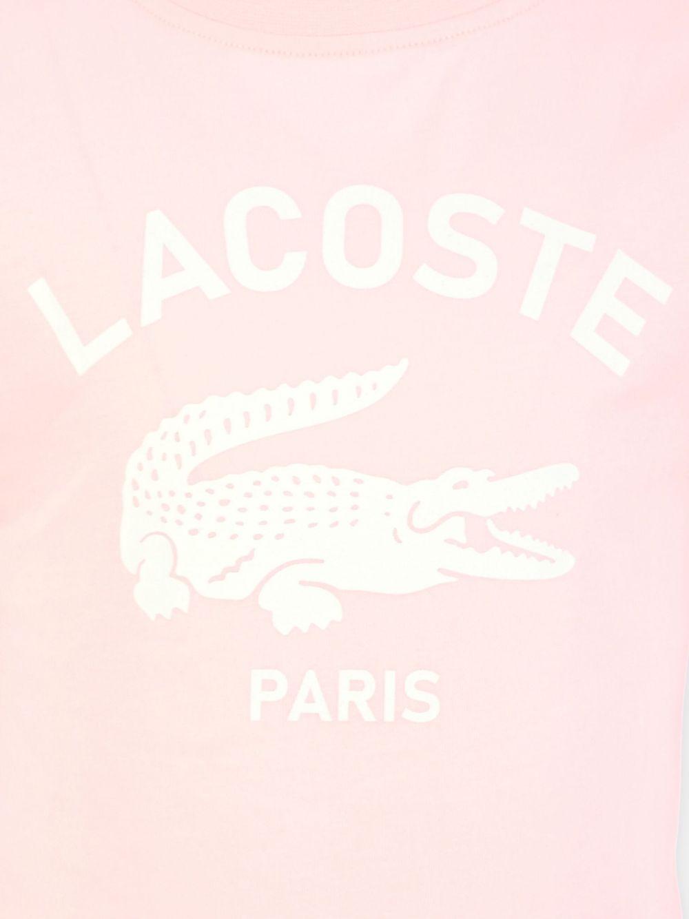 T-shirt rosa con stampa frontale logo TJ3003 T03 LACOSTE KIDS 