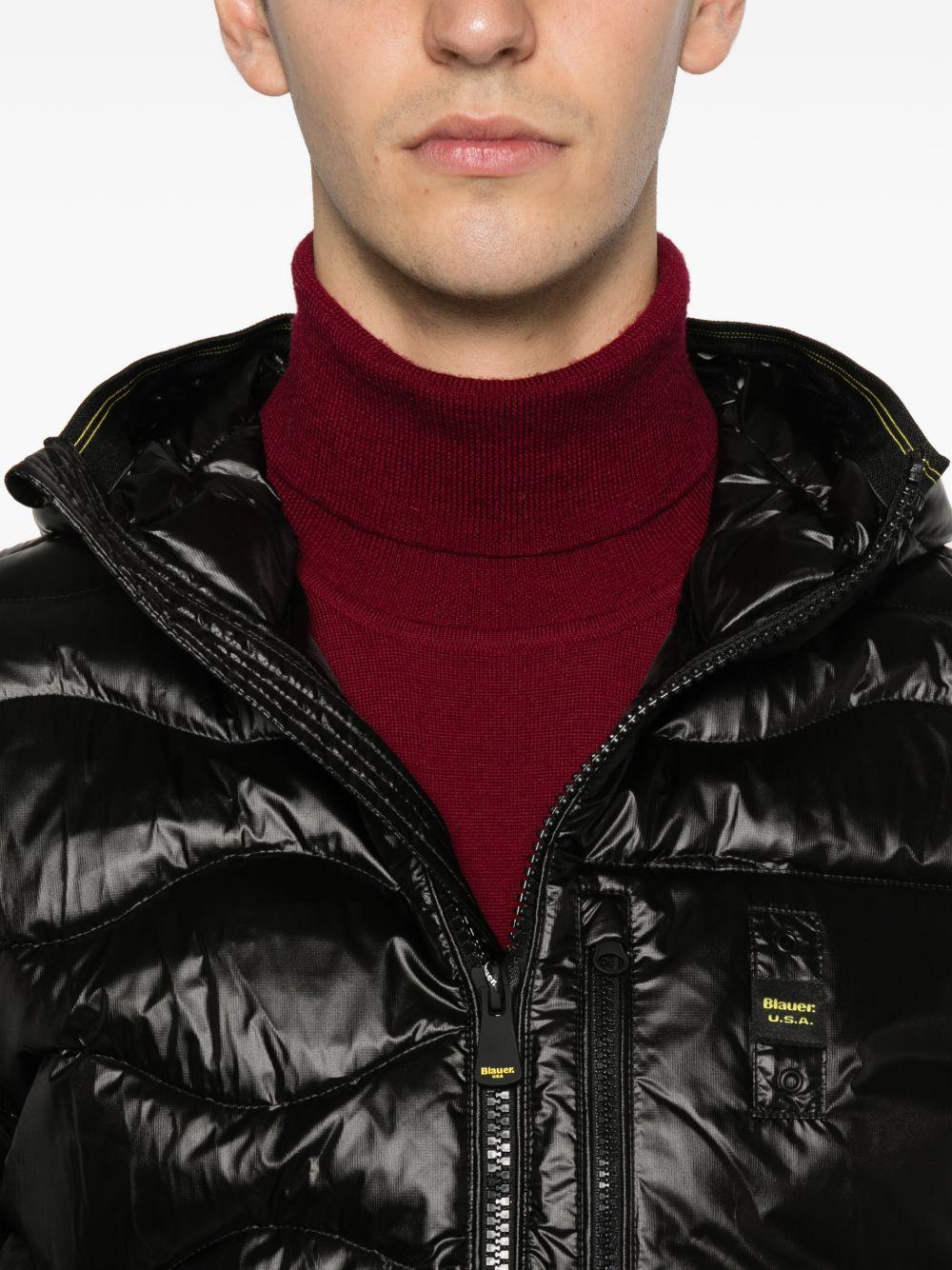 Giacca trapuntata nera con cappuccio 25WVLUC03074006355 999 BLAUER 