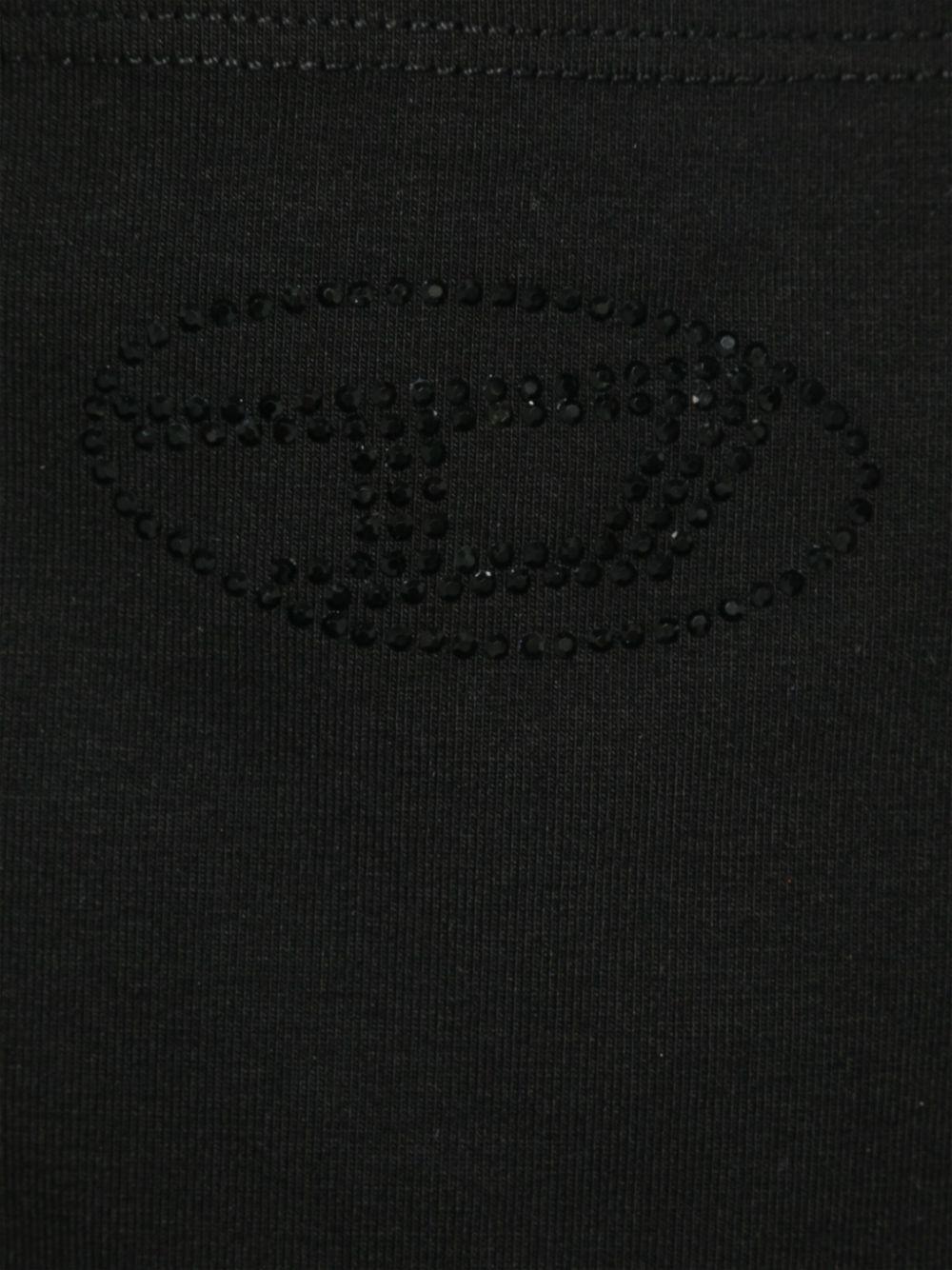 Canotta nera Oval-D strass