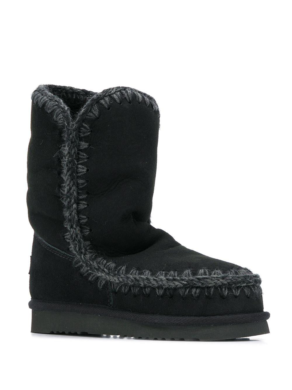Stivali neri foderati in shearling MUFW101000A BKBK MOU 
