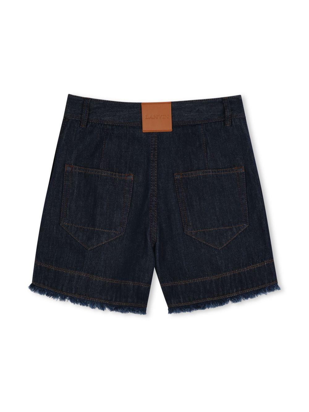 Short denim logo lettering laterale