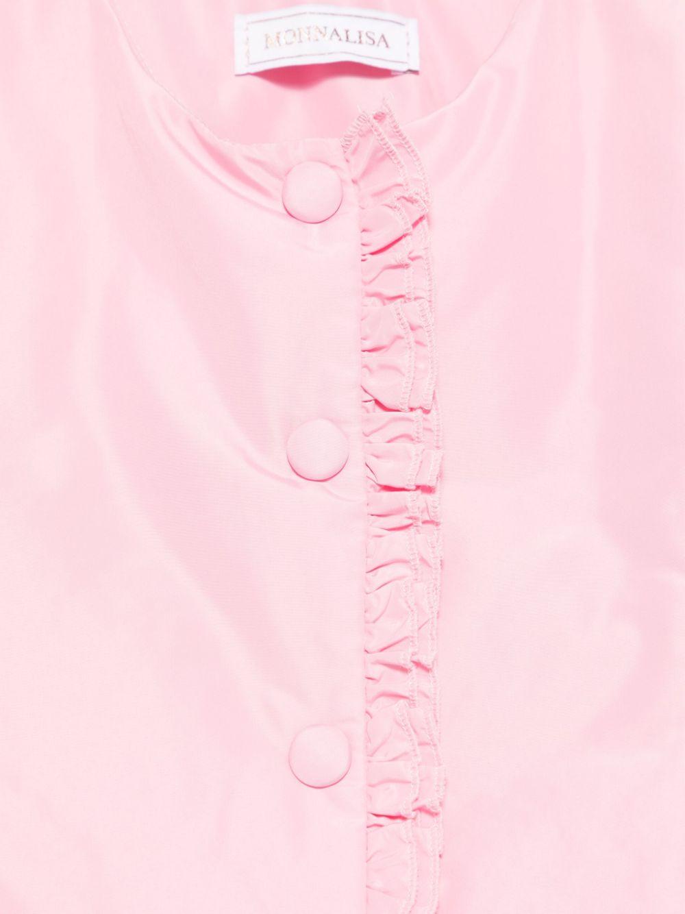 giubbino rosa con chiusura ruches