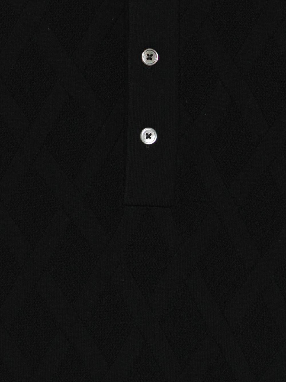 Polo in cotone a rombi con maniche corte DK17019B NERO DIKTAT 