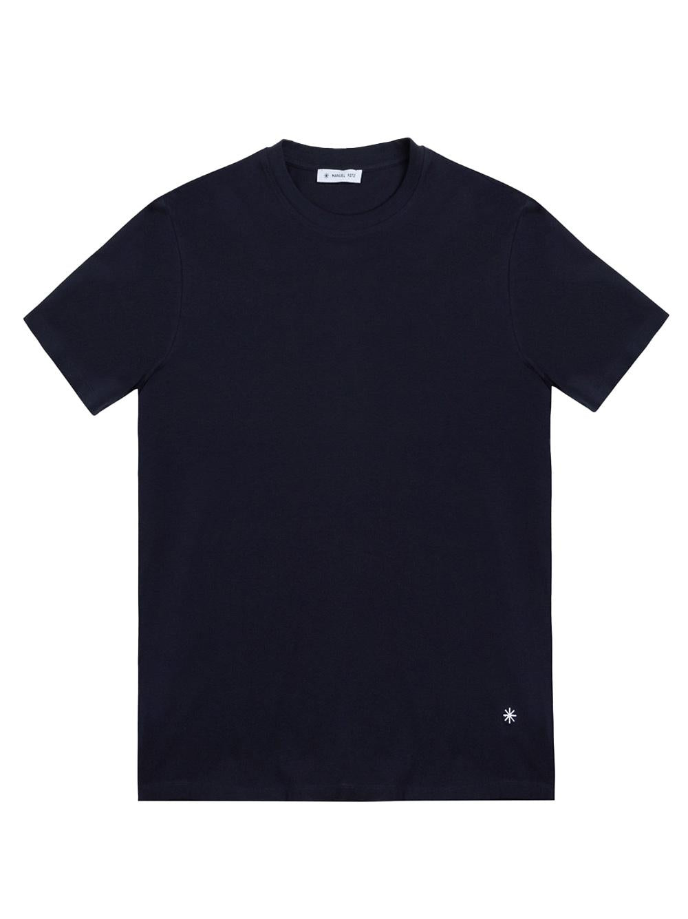 T-shirt basic blu  mini ricamo