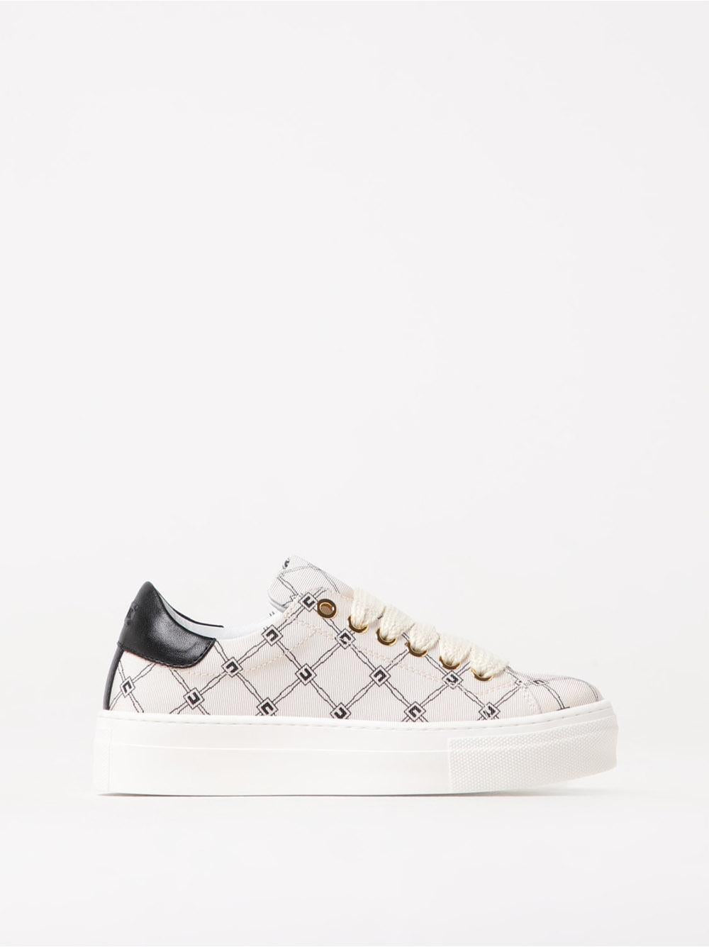 Sneakers crema logo all-over