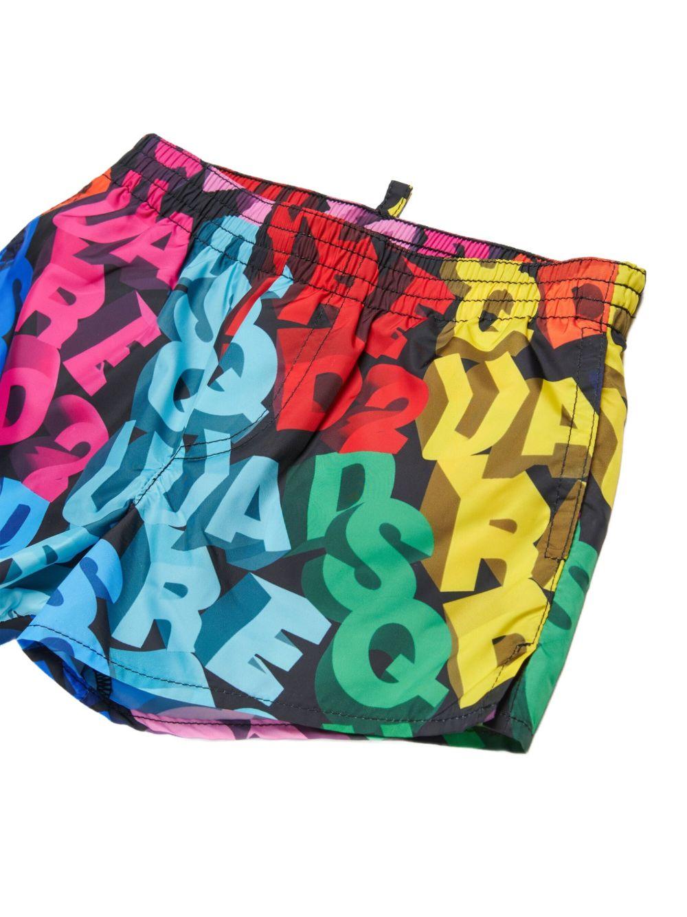 Boxer mare con stampa multicolore DQ3309D0AH6 DQ003 DSQUARED KIDS 