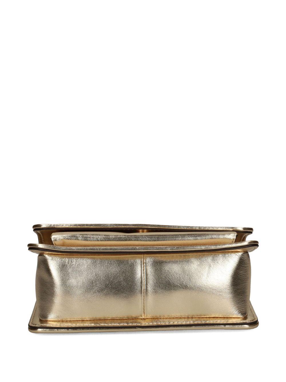 Borsa claire beige e oro laminato