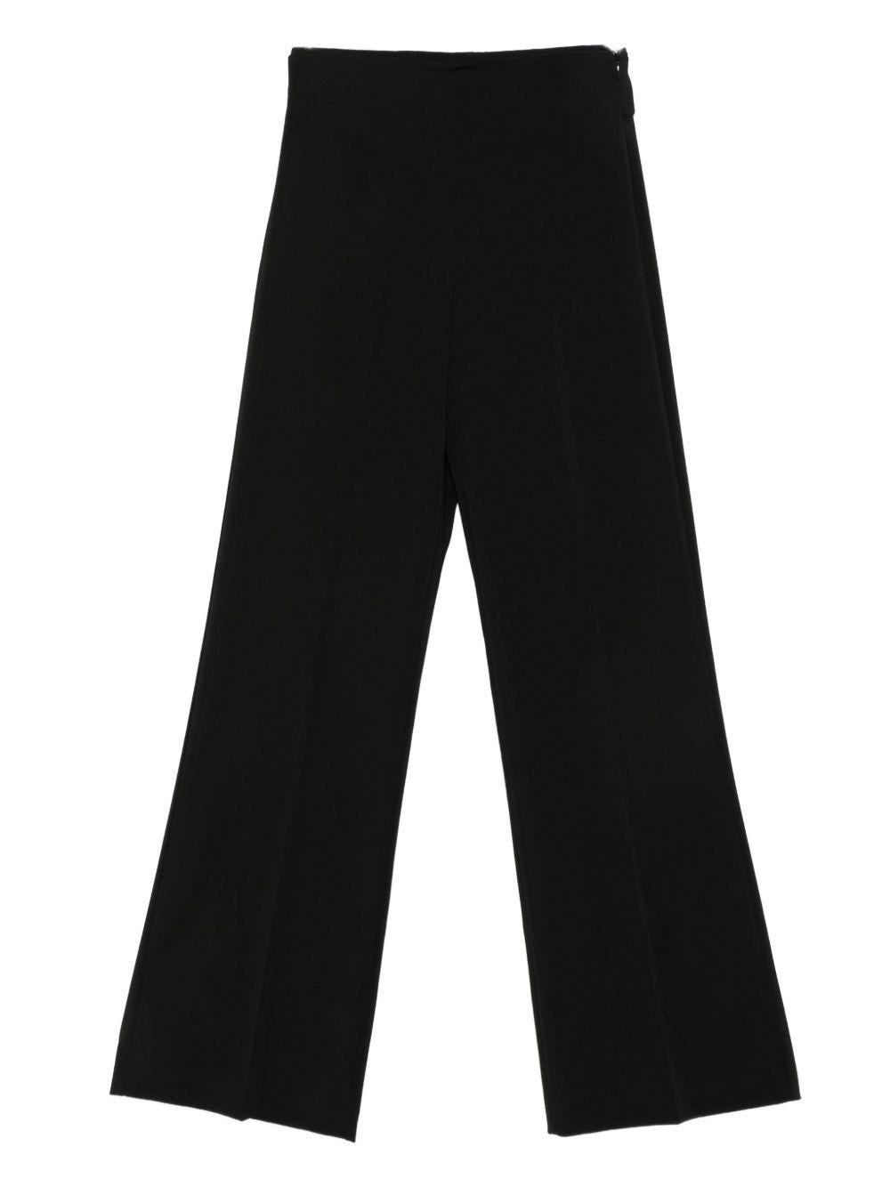 Pantaloni neri svasati con placca logo 8P0731A6F5 K103 PATRIZIA PEPE 