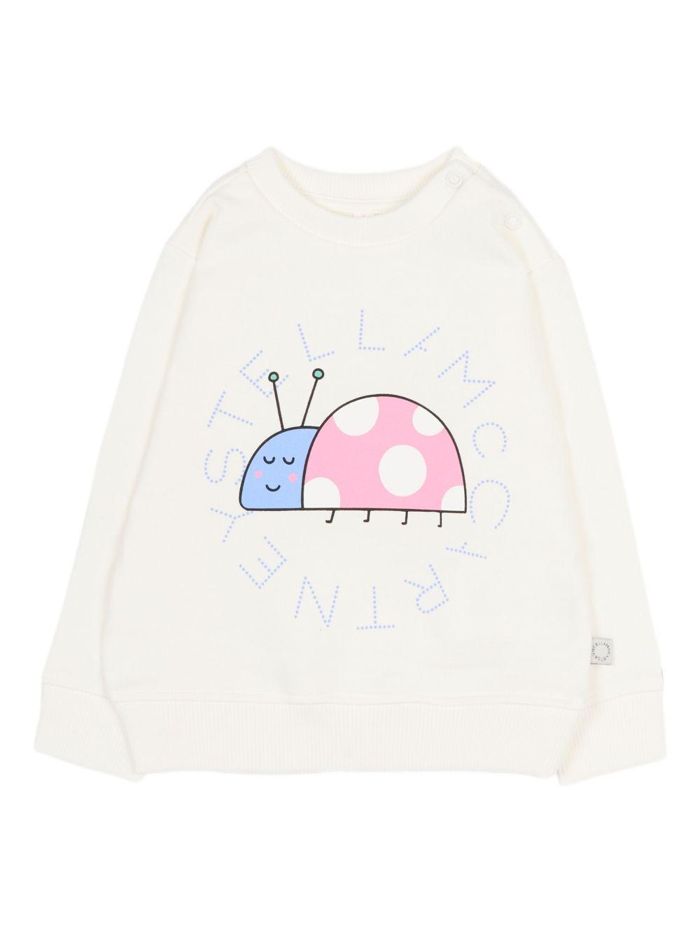 Maglia a maniche lunghe con coccinella TY4010Z0499 101 STELLA MCCARTNEY KIDS 