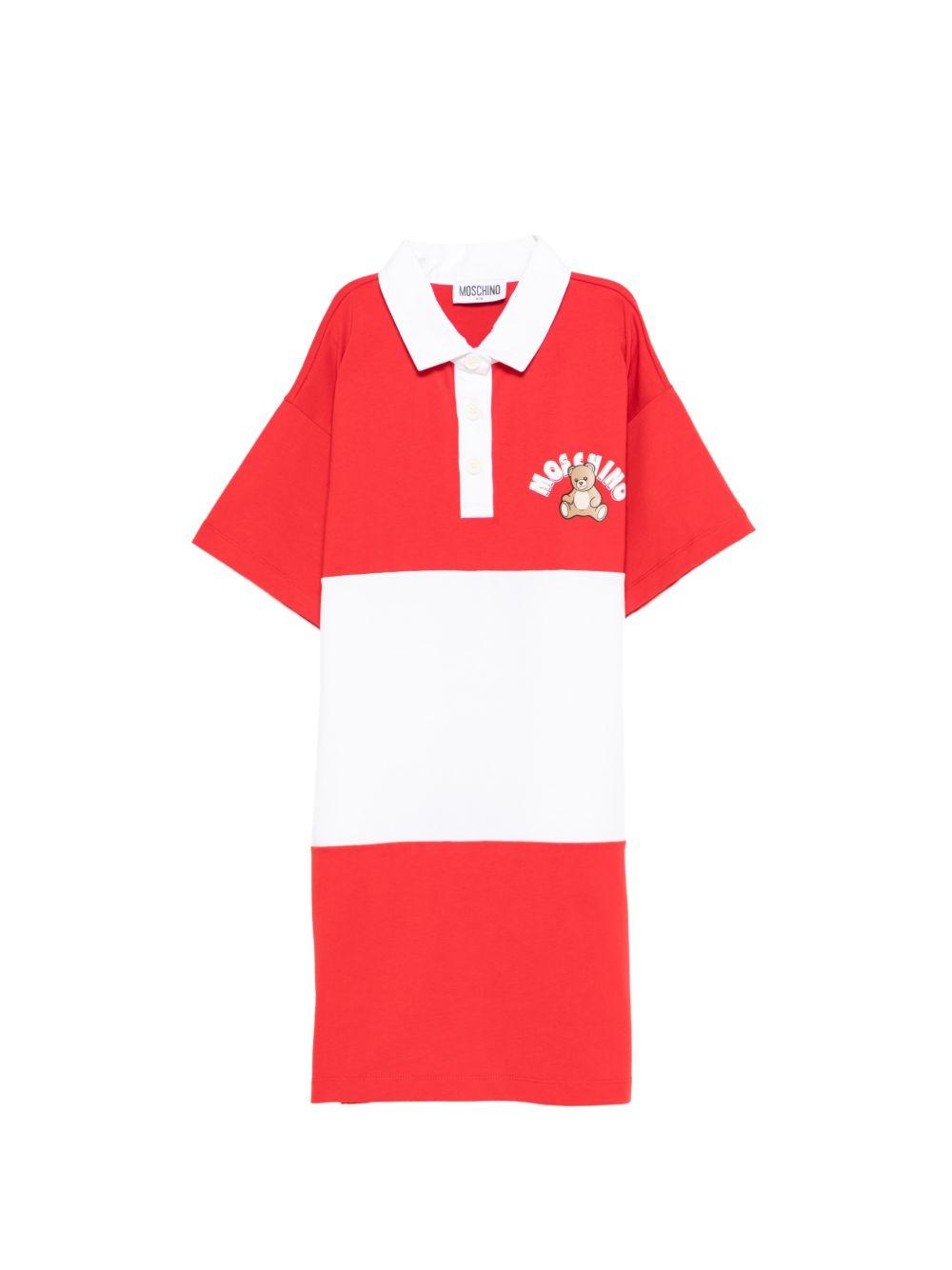 Abito polo con ricamo HDV0HMLAA50 85268 MOSCHINO KIDS 