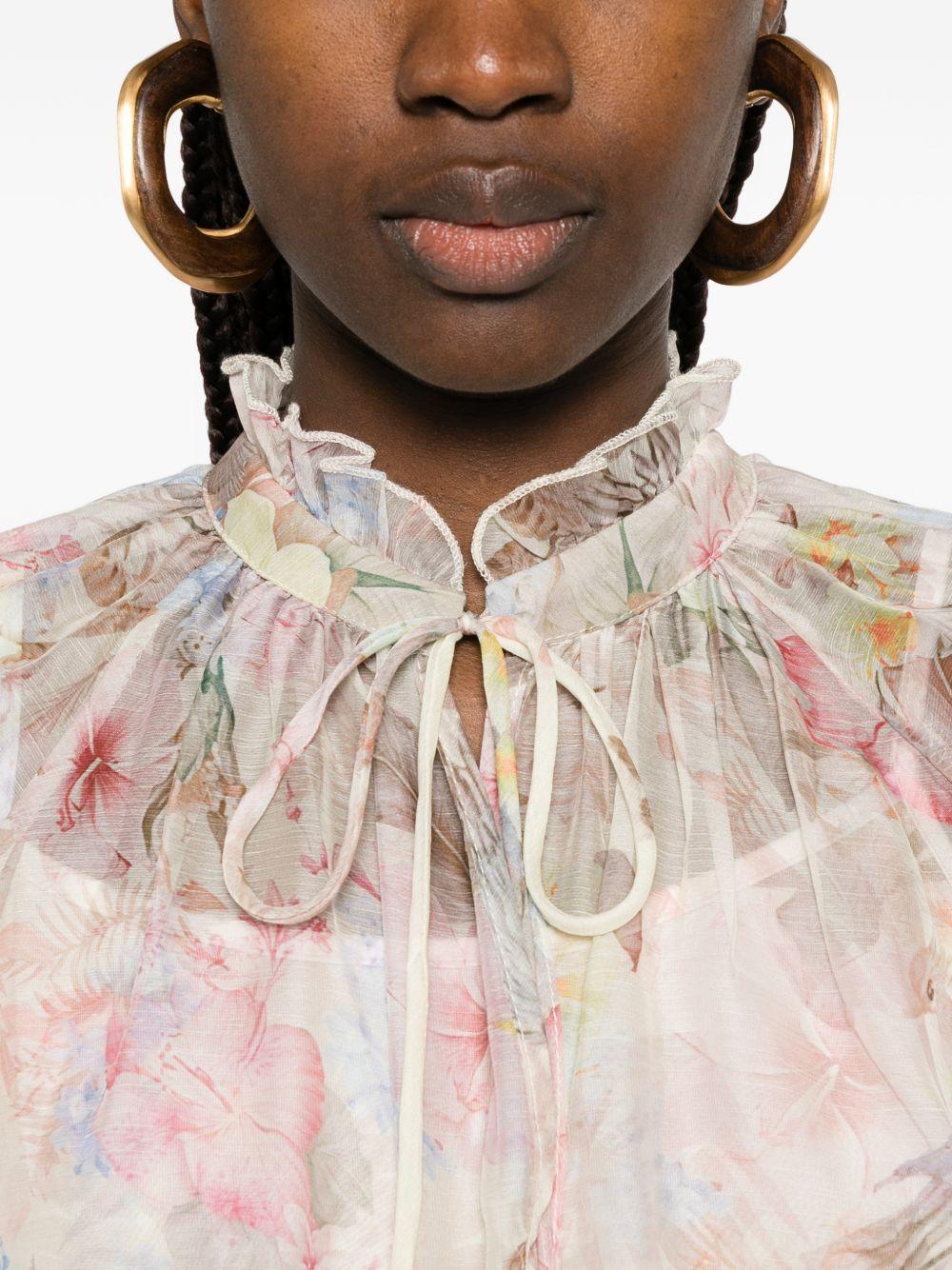 Blusa in viscosa con stampa floreale P26A412 1000 PAPERLACE 