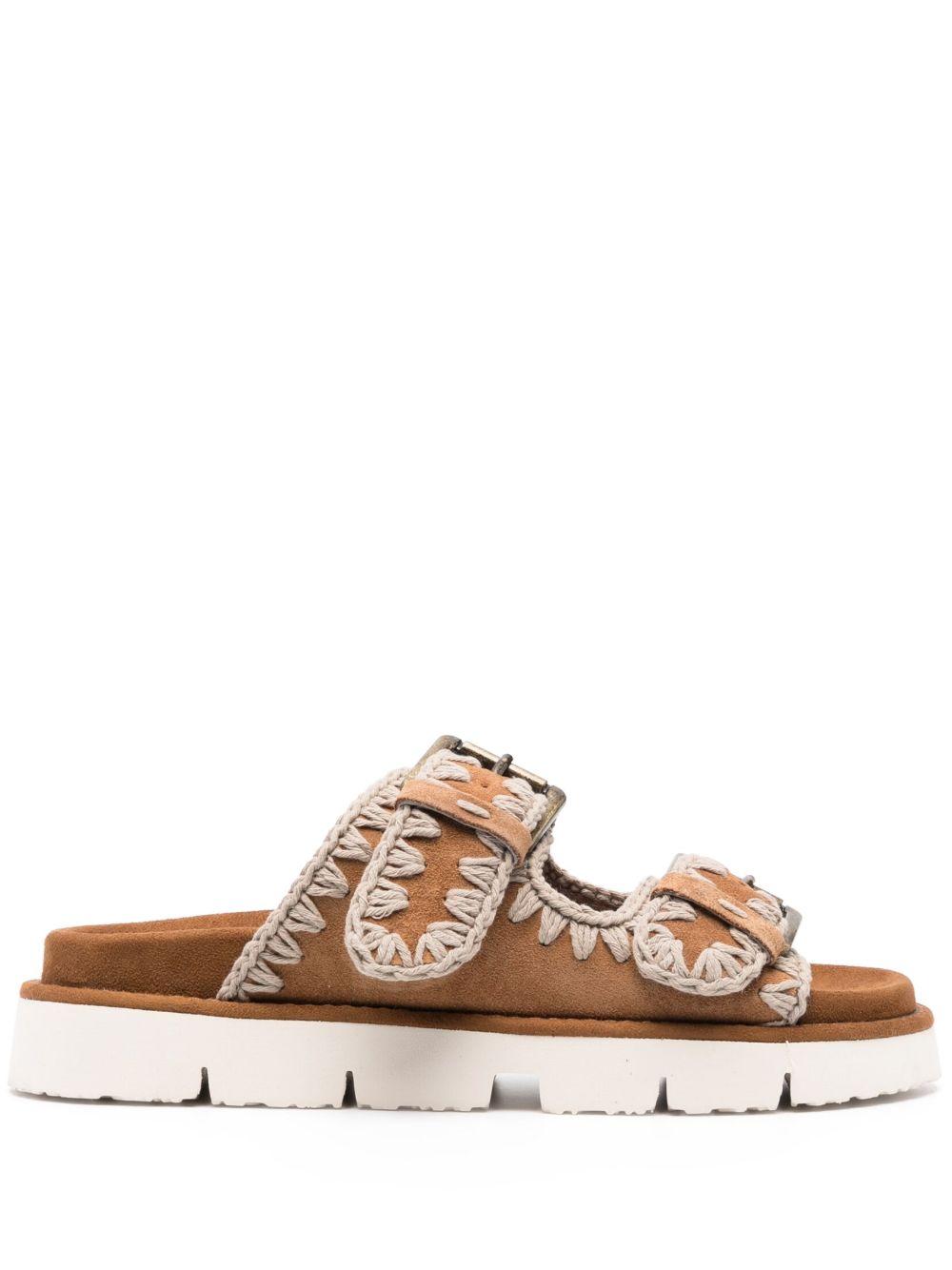 Bio sandal two buckles  cognac