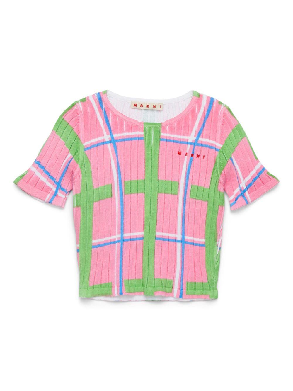 T-shirt multicolor con fantasia