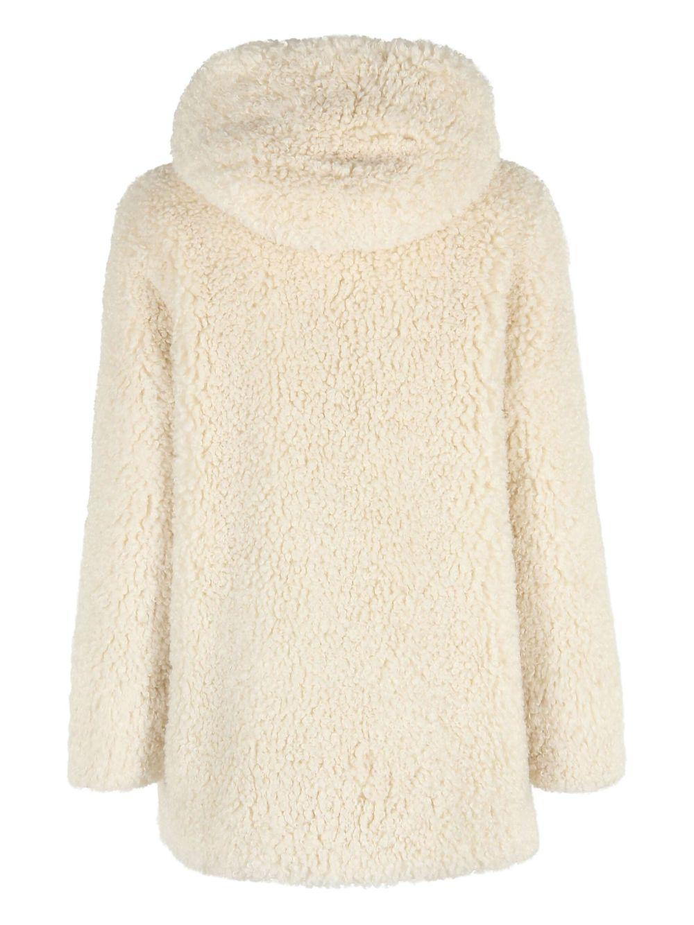 Cappotto crema con cappuccio e bottoni W25571 32 RRD 