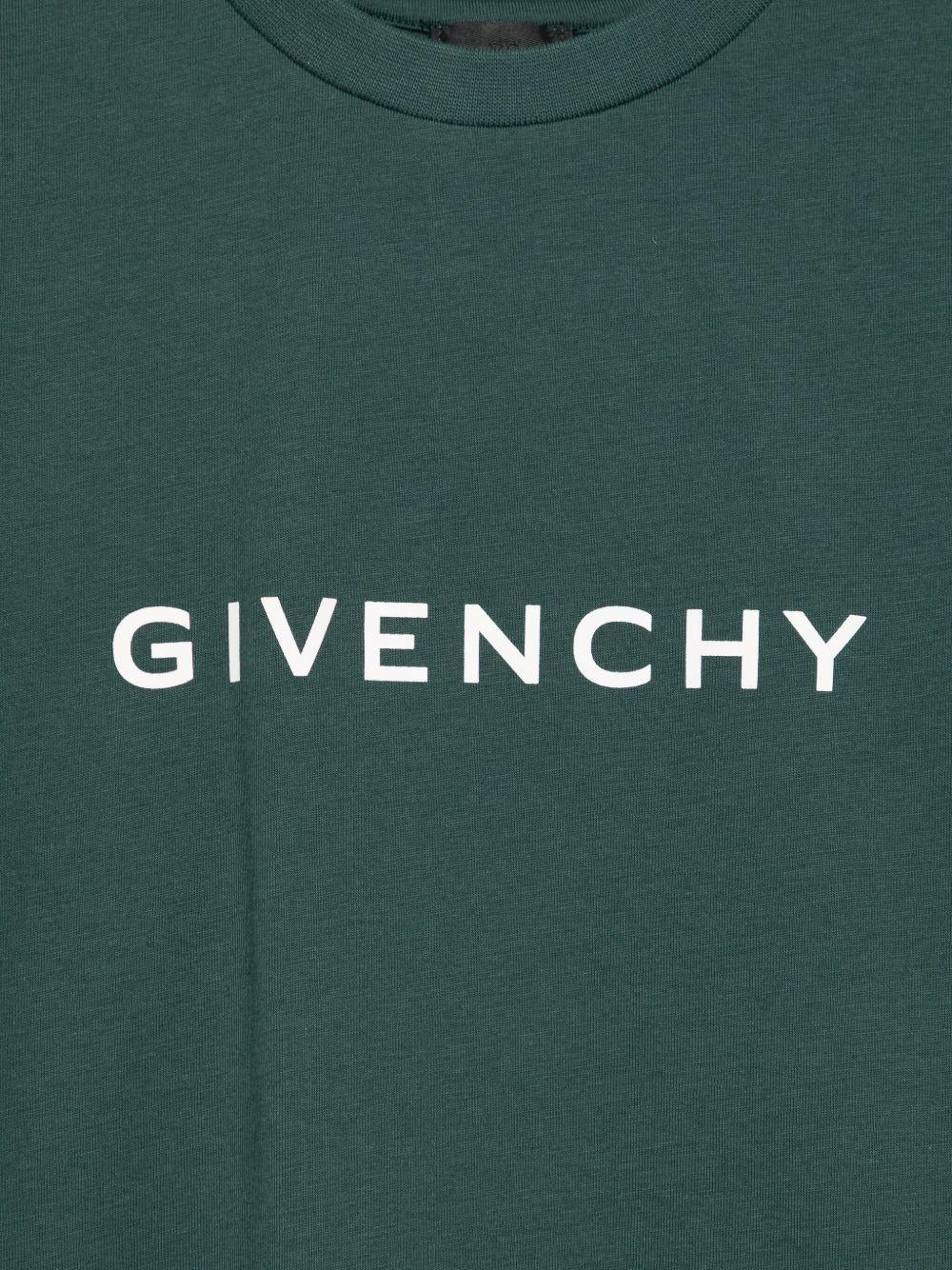 T-shirt in Cotone Biologico con Logo Frontale H30952 672 GIVENCHY KIDS 