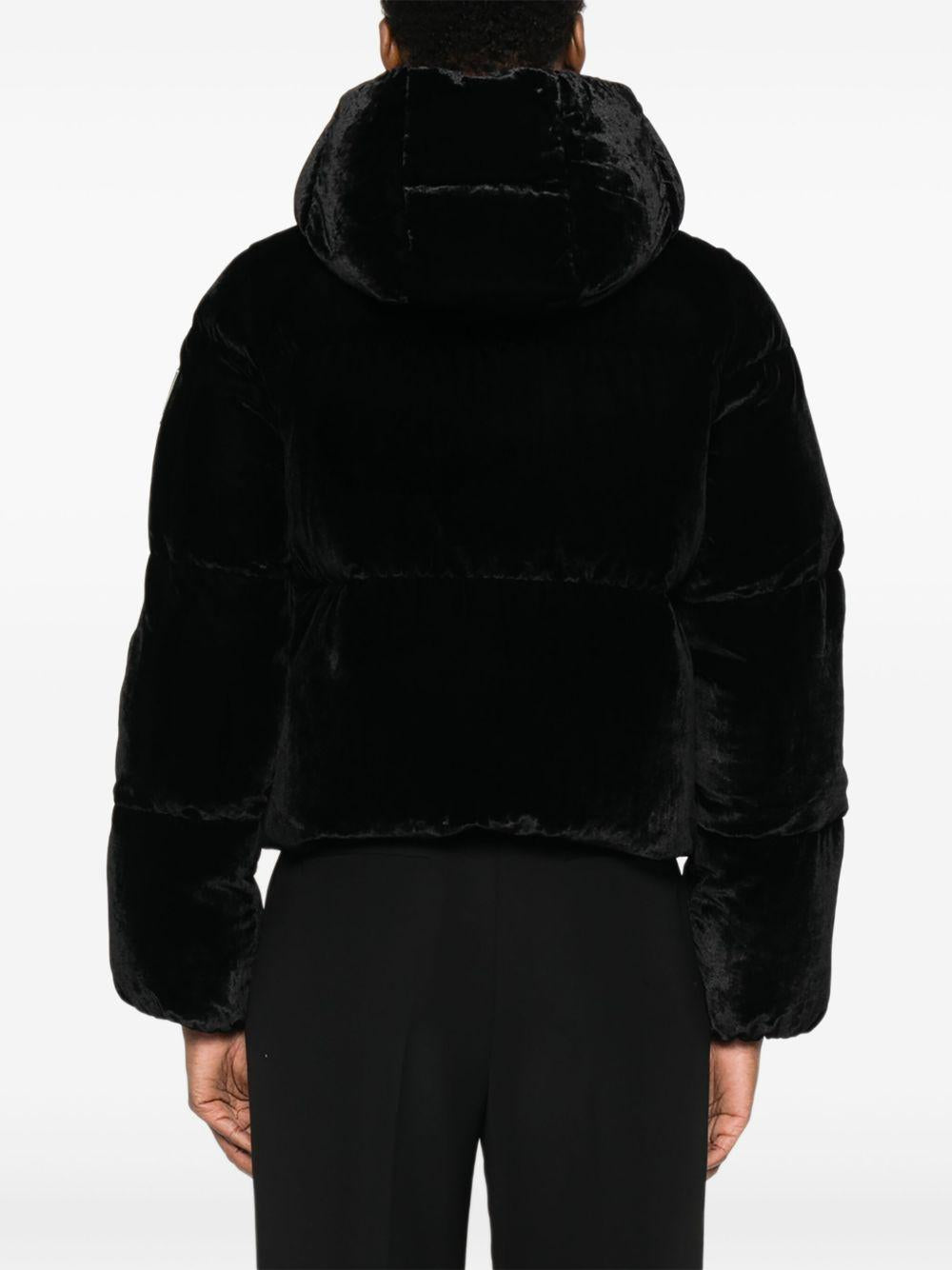 Piumino Nero Trapuntato con Cappuccio PI82D56E2 110 ELISABETTA FRANCHI 