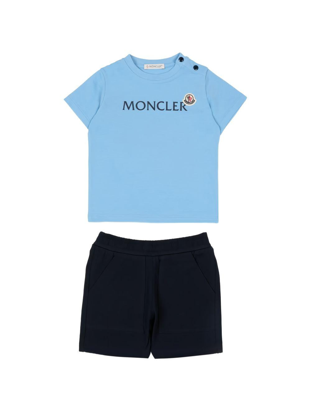 Completo t-shirt e shorts in cotone L19518M0000989AUM F77 MONCLER KIDS 