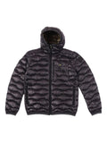 Black hooded down jacket