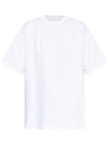 T-shirt bianca logo nuemrico tono su tono