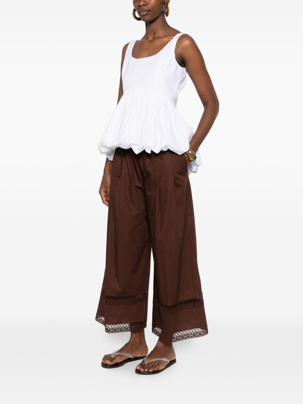 Pantaloni cropped a gamba larga in cotone 261TT2252 12110 TWINSET 