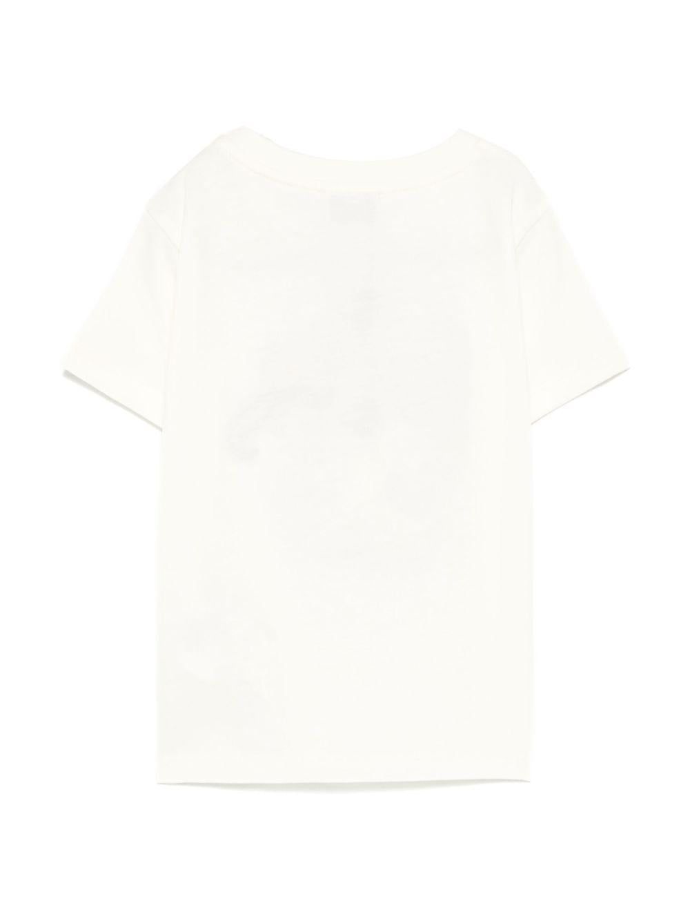 T-shirt avorio con stampa frontale