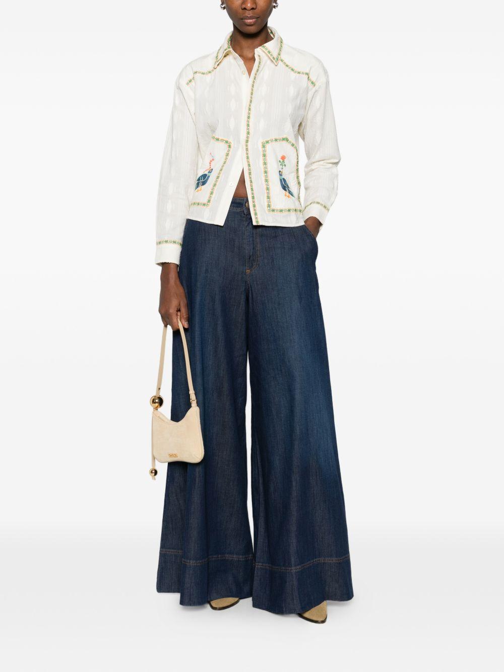 Pantaloni a palazzo in denim 261TP2671 01313 TWINSET 