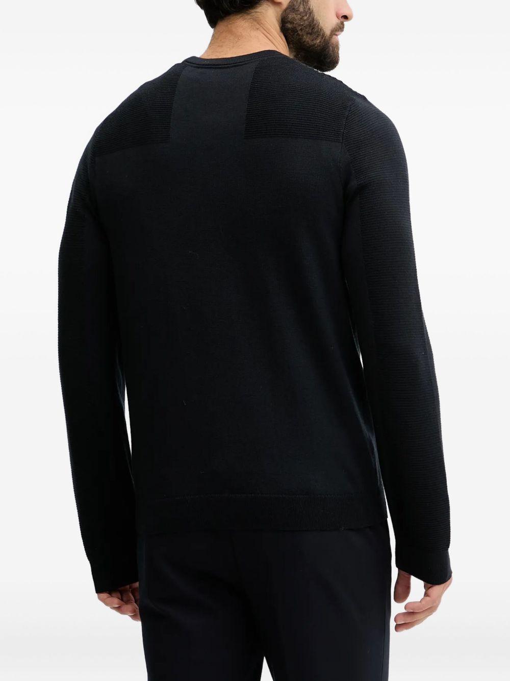 Pullover girocollo con pannelli texture 50547507 402 BOSS 