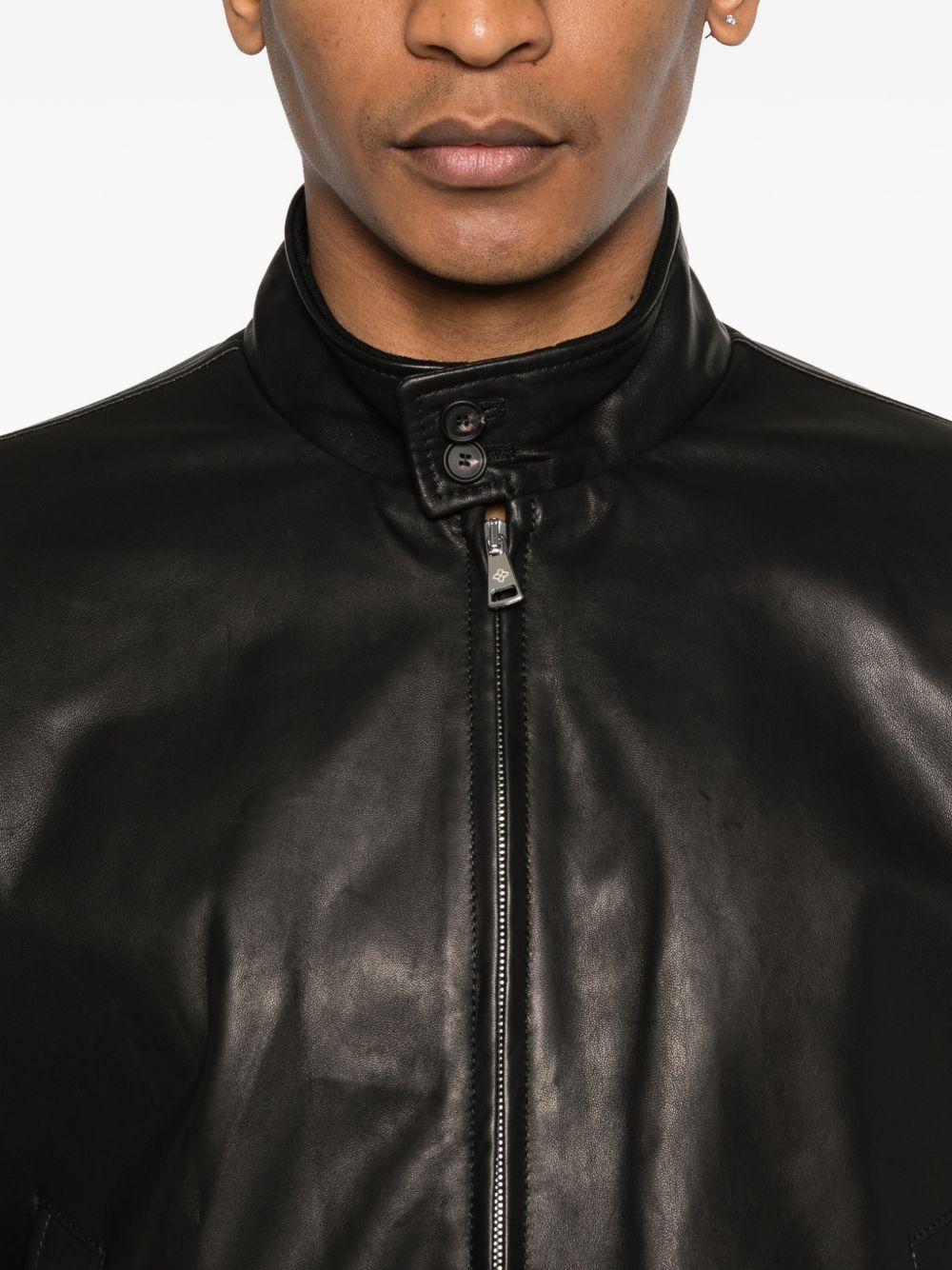 Giacca bomber in pelle di agnello ICECHE2602 NERO TAGLIATORE 