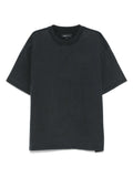 T-shirt Nera in Cotone con Logo Stampato